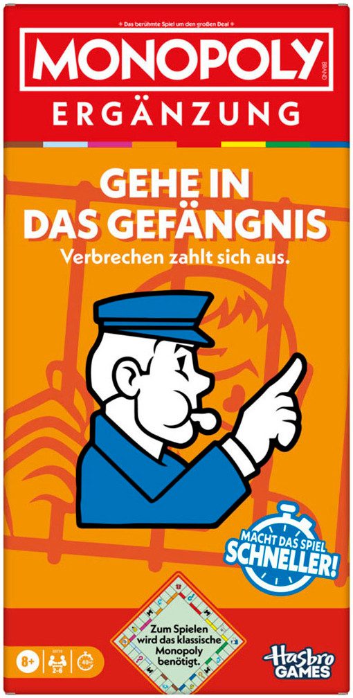 Hasbro Spiel Monopoly Ergänzung: Gehe in das Gefängnis, Familienspiel