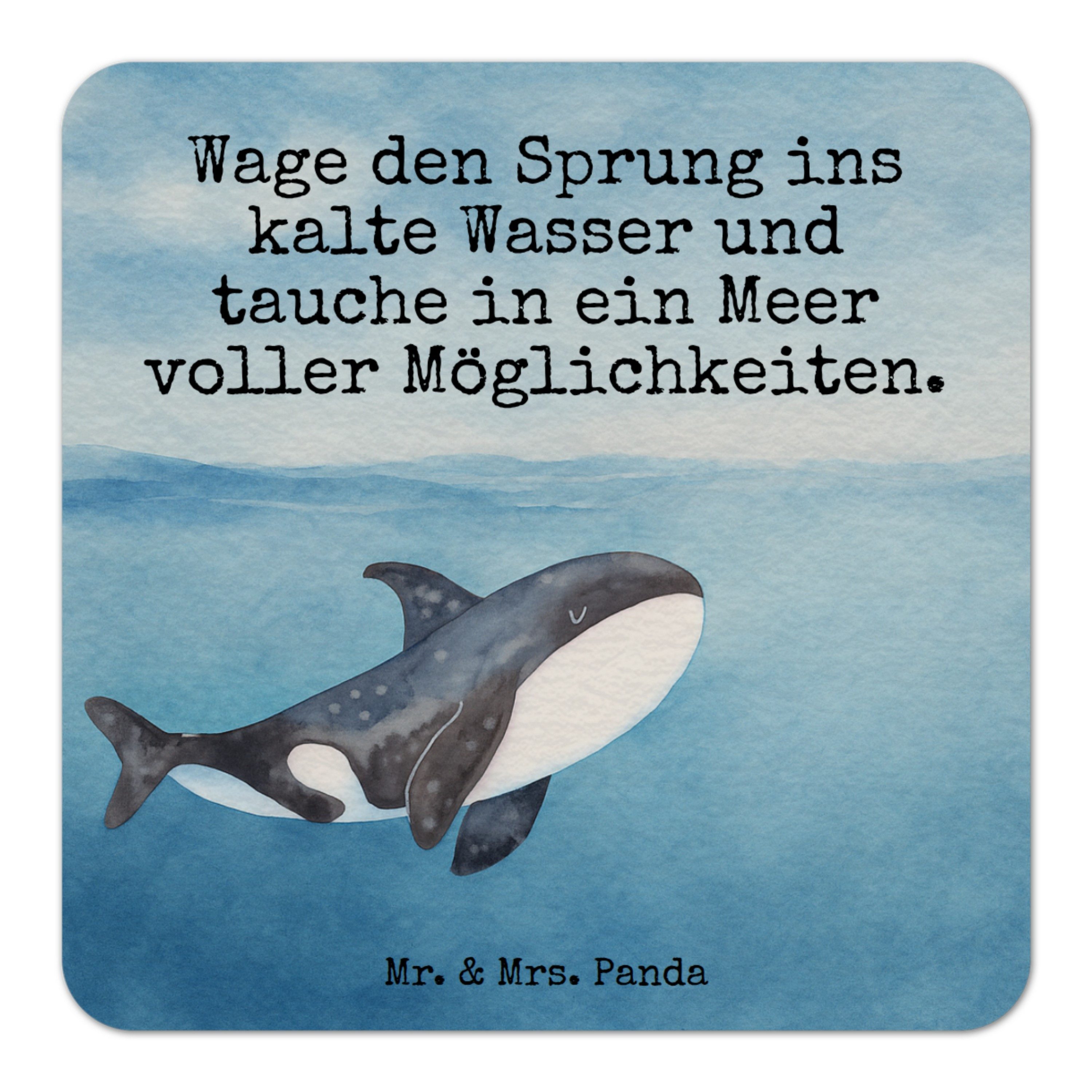 Wohndecke Orca Design, Flaschenuntersetzer 100er Set, Weiß, Motivation, Startup, Mr. & Mrs. Panda, Tischuntersetzer Kaffeeuntersetzer Pappuntersetzer