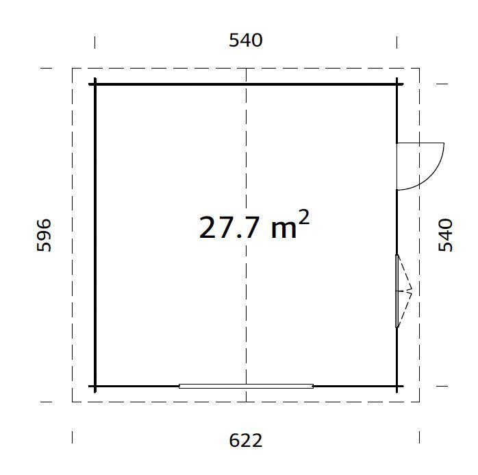 Palmako Garage Roger, BxTxH: 622x596x312 naturbelassen ohne cm, Tor