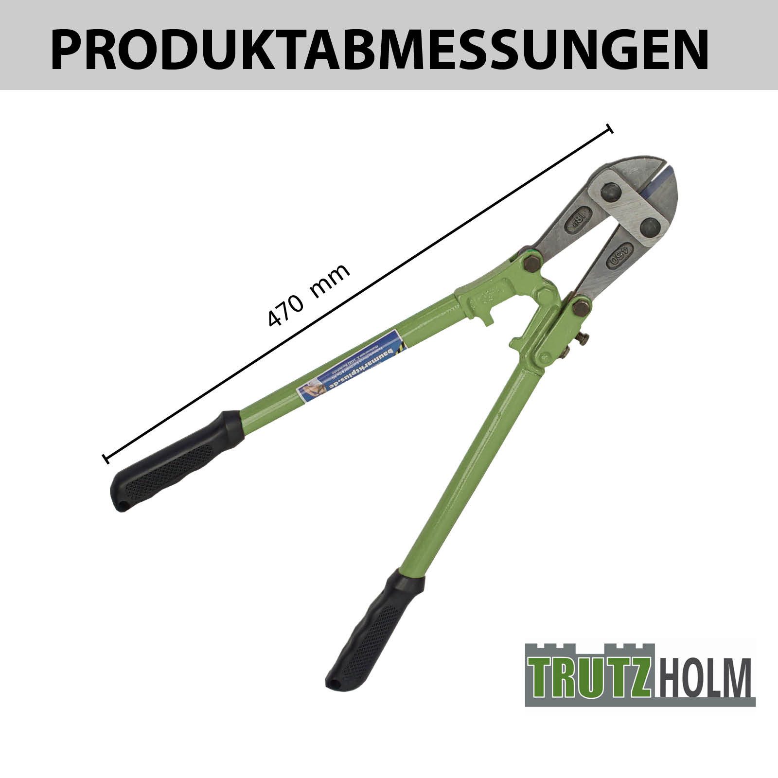 TRUTZHOLM Bolzenschneider Bolzenschneider 470mm 18" Seitenschneider gehärtete Backen Stahlschere, (Artikel, 1-tlg), leicht und handlich