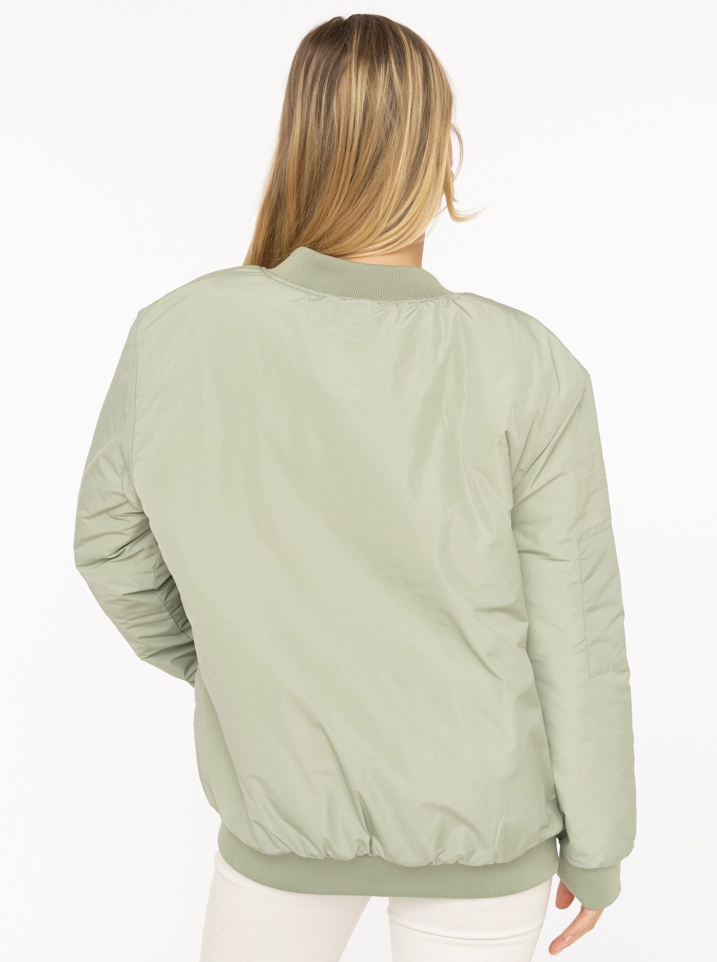 Zwillingsherz Bomberjacke "Happy" Oversize-überschnittene Schulter, Patten-Taschen – Bild 3 von 5