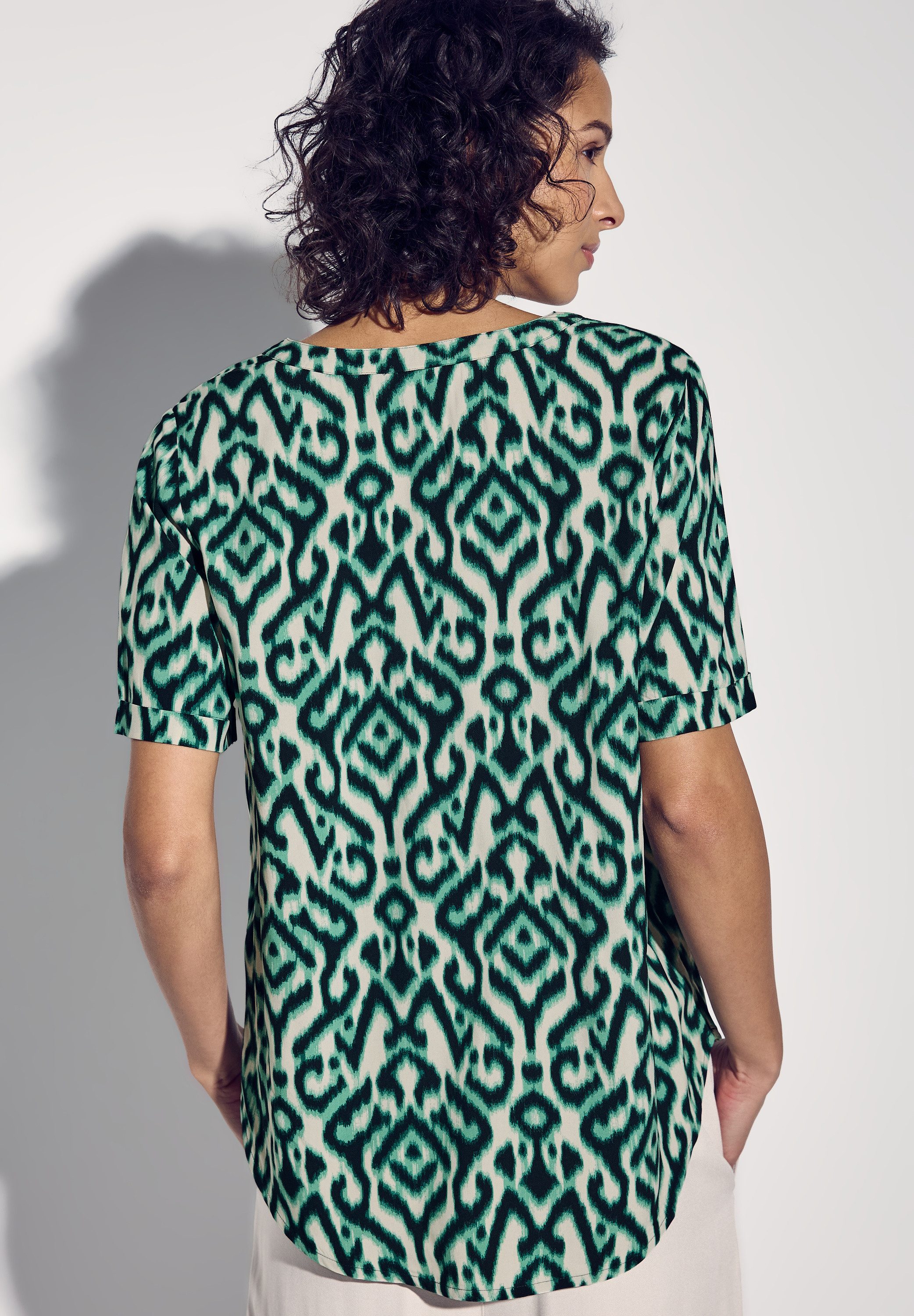 STREET ONE Kurzarmbluse mit All-Over Print günstig online kaufen