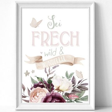 homestyle-accessoires Poster Bilderset SCHLAF SCHÖN KLEINER ENGEL - BAMBI REH FRECH & WUNDERBAR Kinderbilder Nursery DIN A3/A4 Prints --- VERSANDKOSTENFREI ---, (5 St), Ohne Bilderrahmen