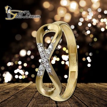 GoldDream Goldring GoldDream Gold Ring Infinity Gr.60 (Fingerring), Damen Ring Infinity aus 333 Gelbgold - 8 Karat, Farbe: gold, weiß