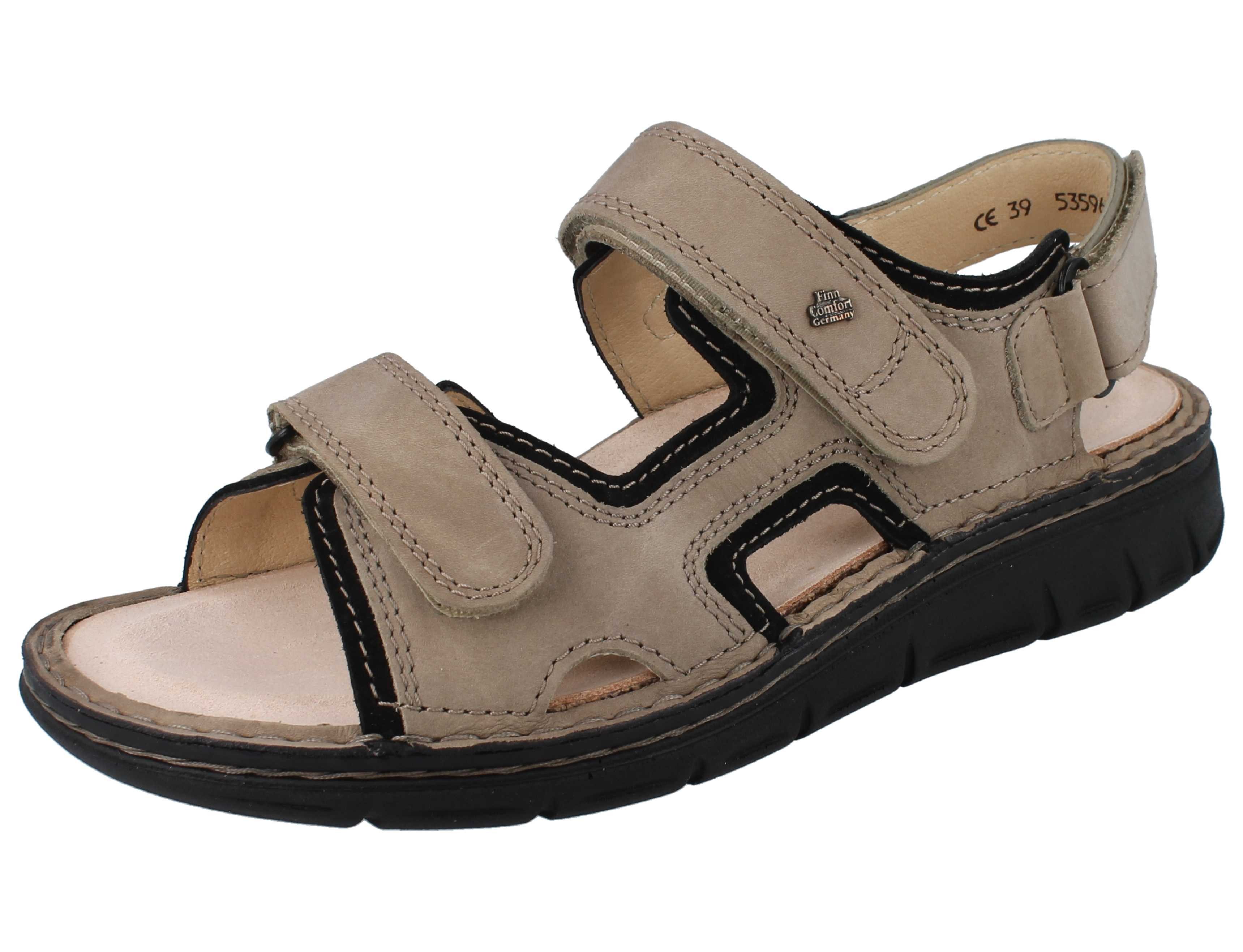 Finn Comfort FINN COMFORT Wanaka Soft Herren Sandale sand Nubukleder - Größe: 47 Sandale Wechselfußbett