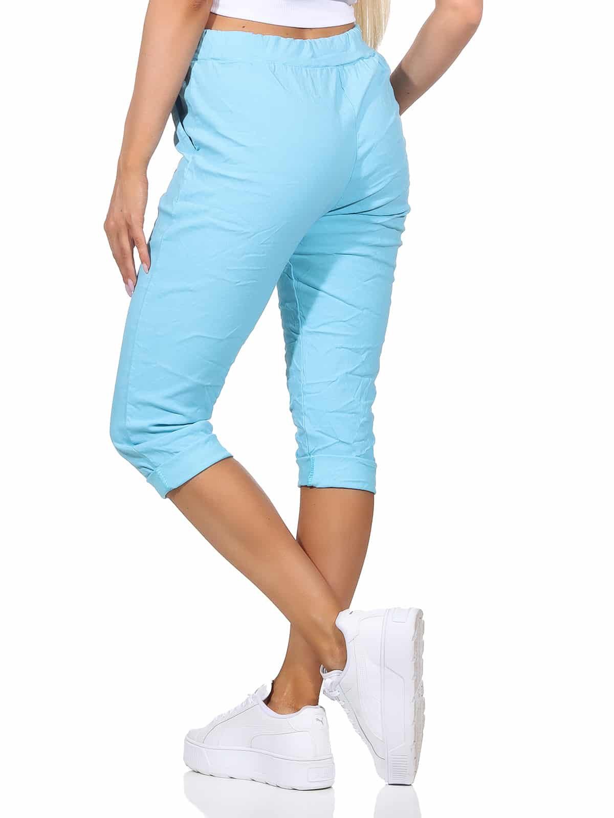 OriginalYou Caprihose Damen Sommerhose 7/8 Chinoshorts in Knitteroptik mit elastischem Bund moderne Knitteroptik, erhältlich in den Größe 36 bis 48