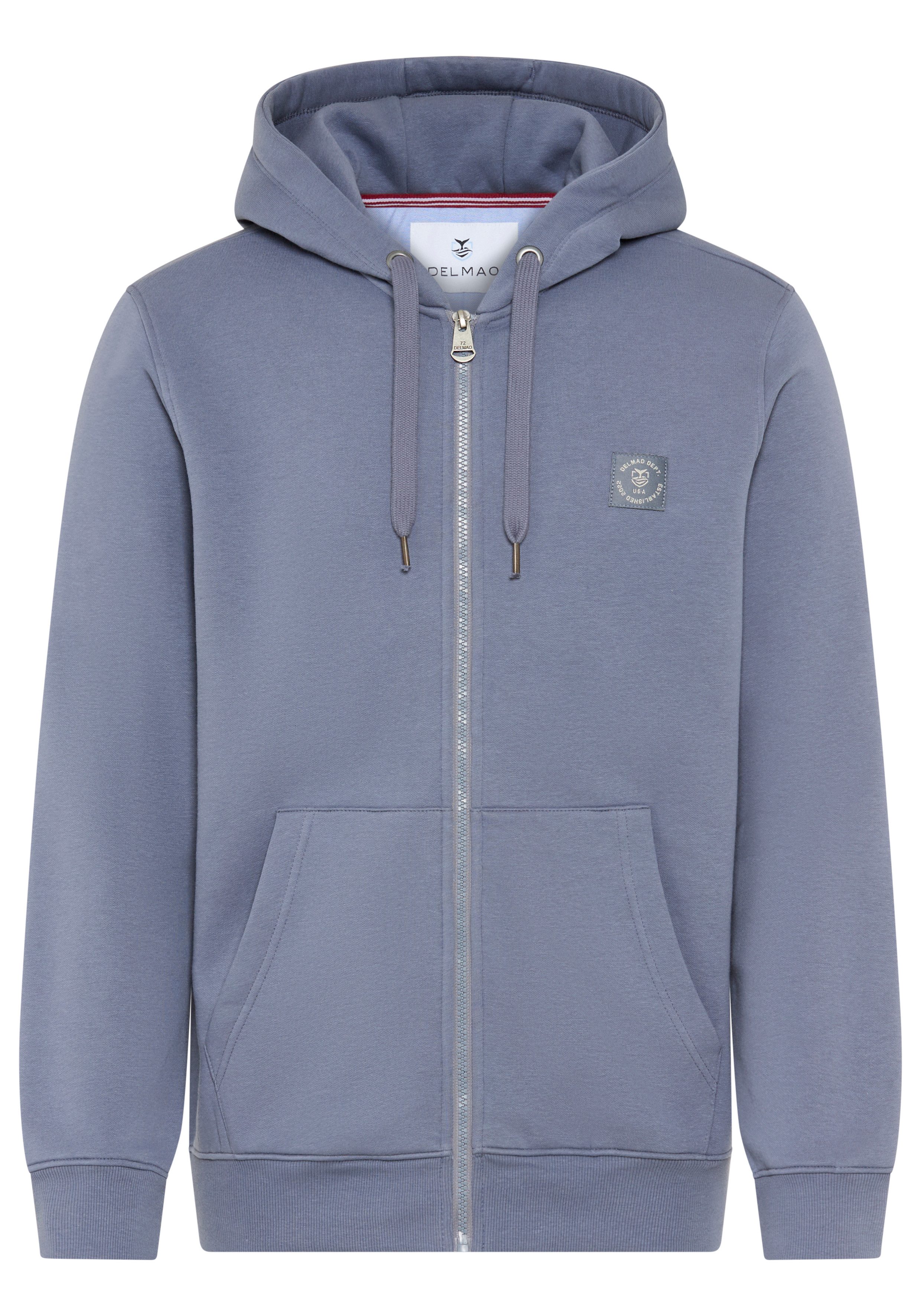 DELMAO Kapuzensweatjacke mit Kapuze, mit Kordelzug, aus angerauter Sweatware, mit Langarm – Bild 5 von 5