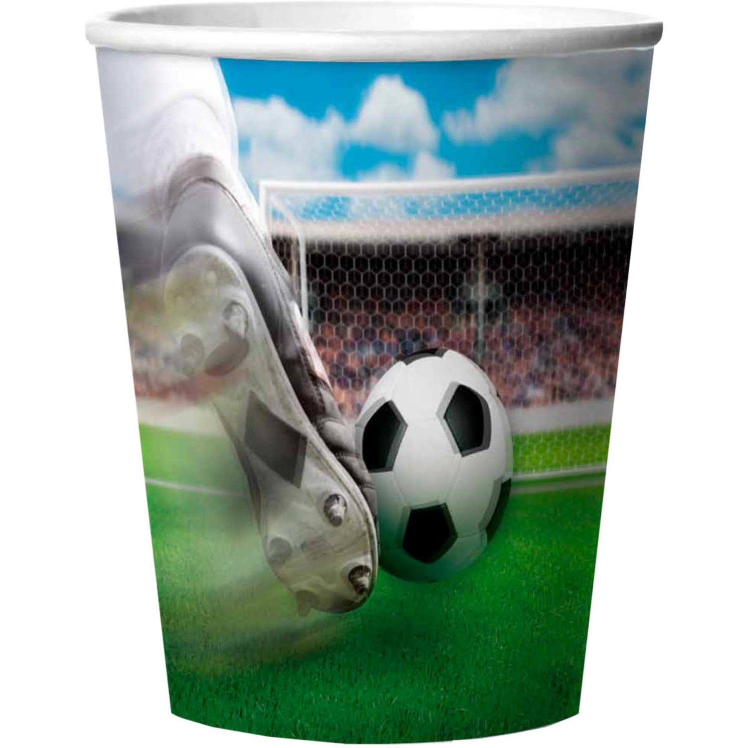 Folat Dekobecher Fußball Trinkbecher 3D - 4 Stück 250ml