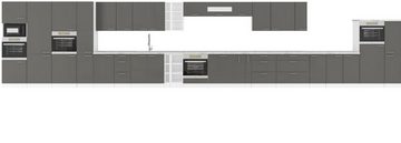 Furnix Küchenzeile Linta III 260 cm Einbauküche Küchenmöbel mit Hängeschränken, 260x82x60 cm Höhe oben je nach Aufhängung, zeitlos & pflegeleicht