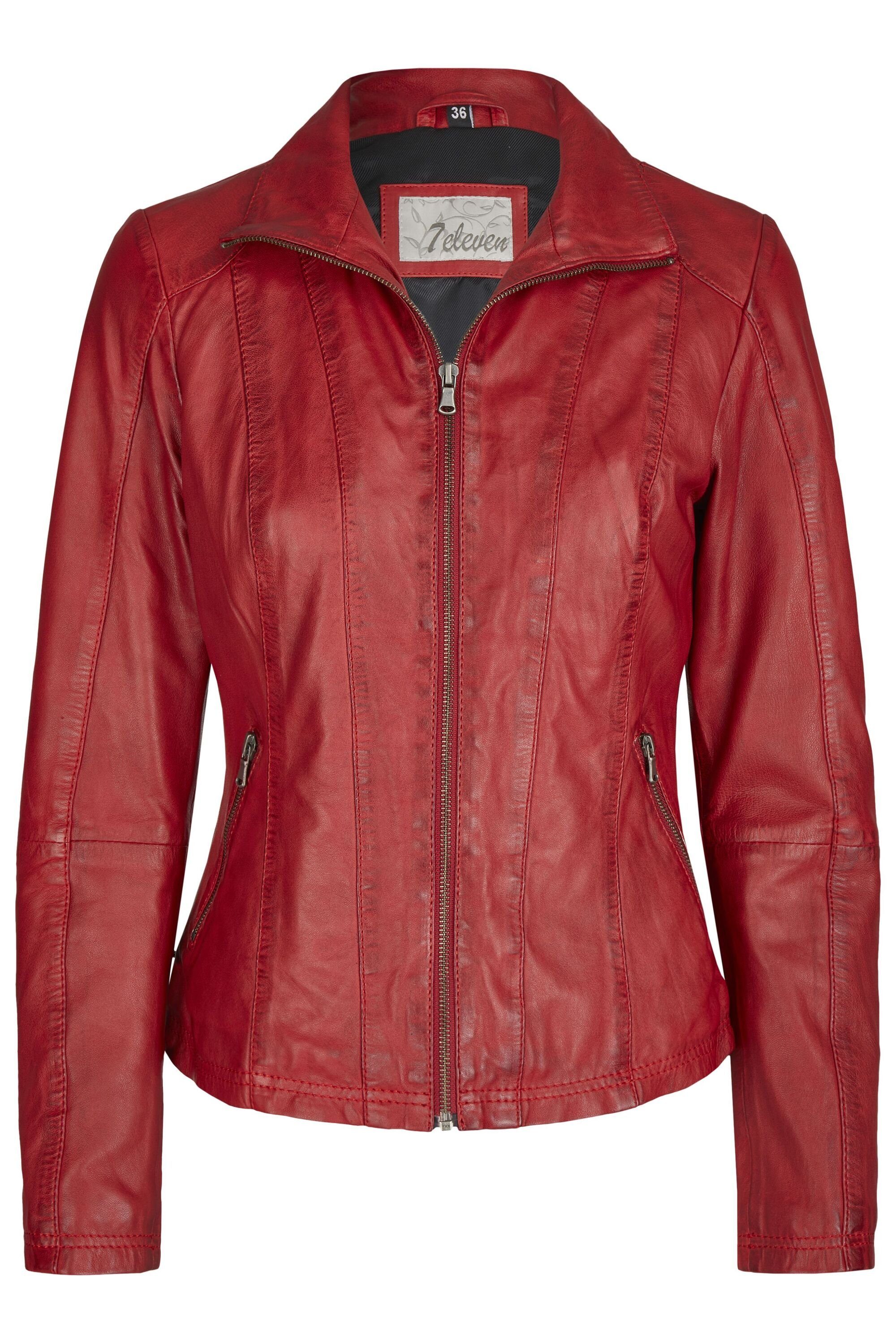 7eleven Lederjacke SEALLY (1-St) mit Reißverschlusstaschen günstig online kaufen