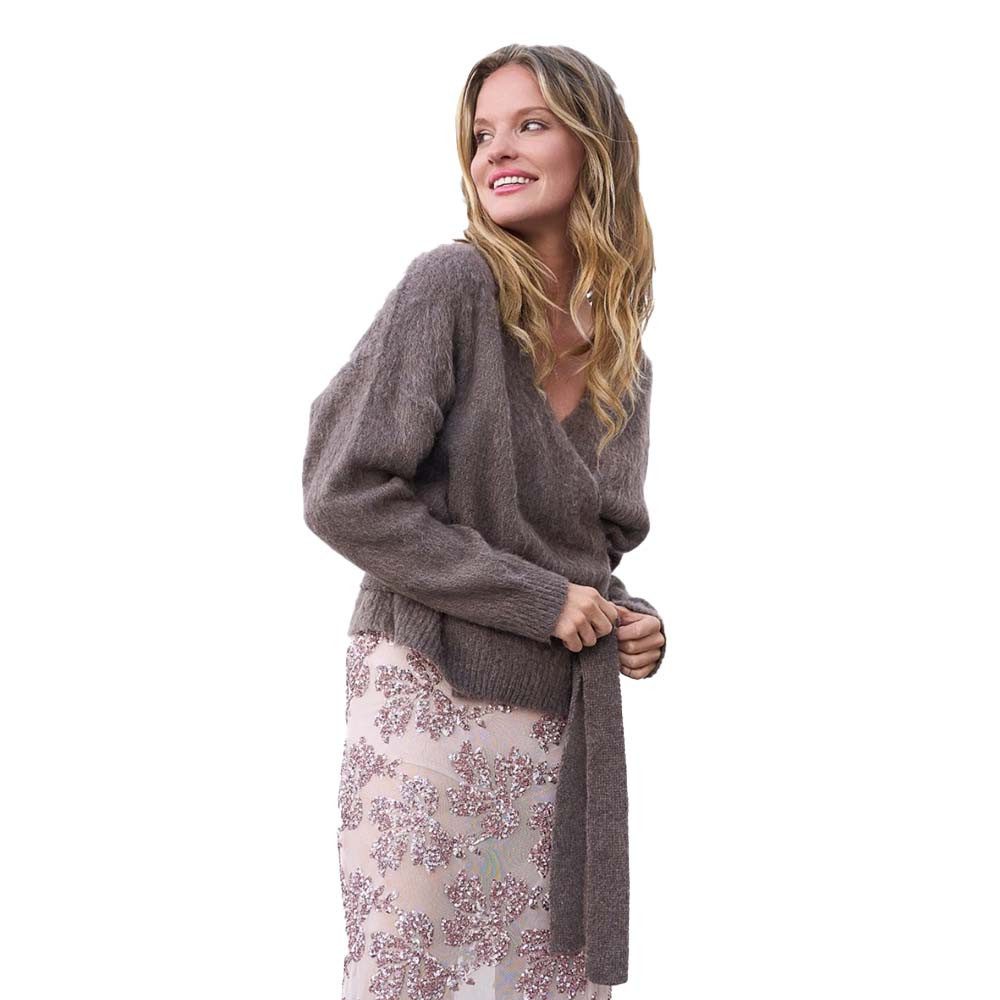 Miss Goodlife Strickjacke Strickjacke Cache Couer Big Heart MG13394 – hellbraun