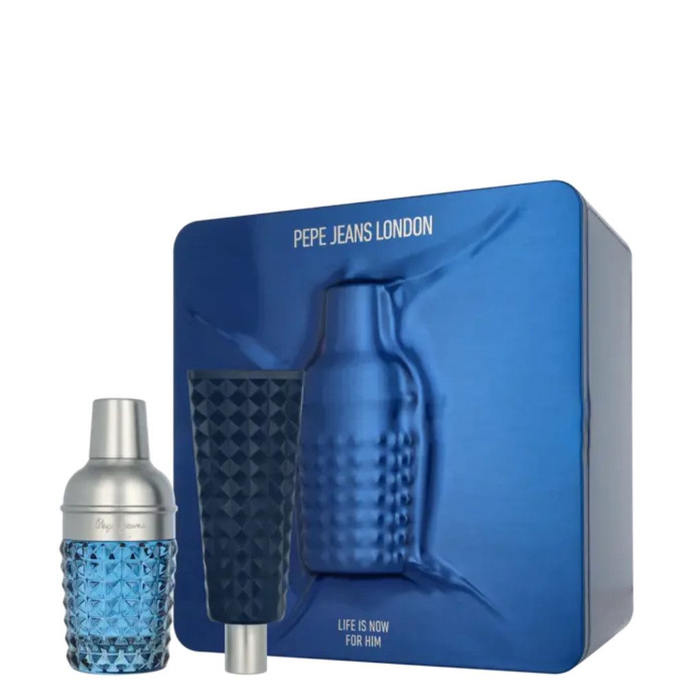 Pepe Jeans Duft-Set Life is Now For Him Eau de Toilette Giftset, 2-tlg., Maskuliner Duft im Cocktailshaker-Design