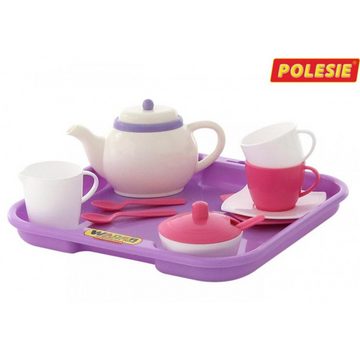 Polesie Spielgeschirr Kinder-Teeservice 58959 Alice, 13-teilig Tassen Löffel Teekanne Tablett