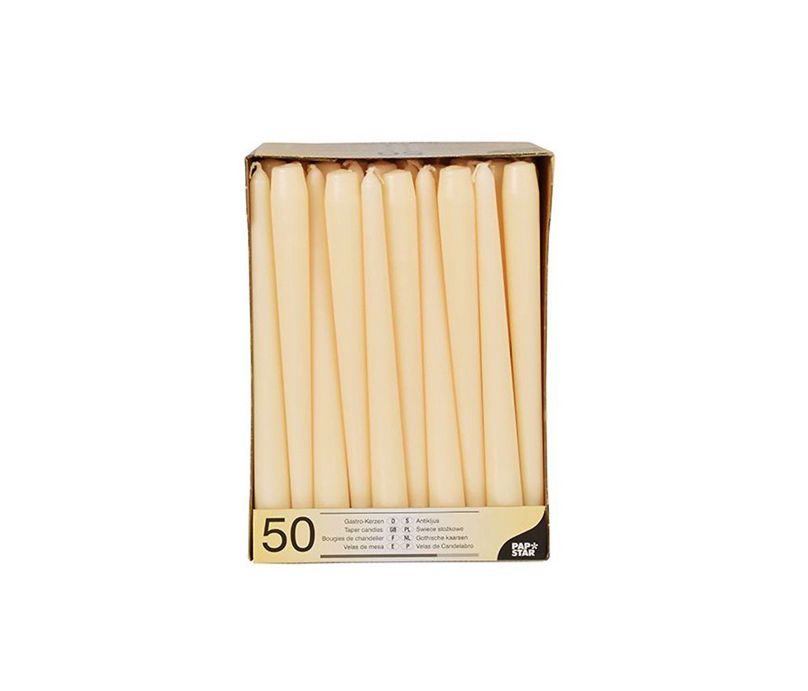 PAPSTAR Spitzkerze, Spitzkerzen Ø 2,2 cm / 25 cm (50Stück)