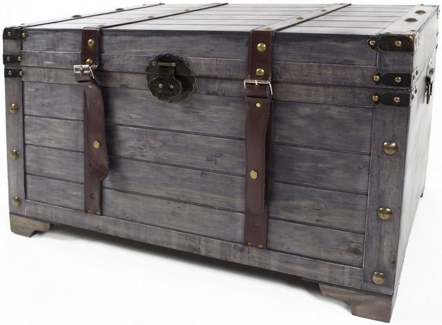Kobolo Truhe “Kiste KUBA aus Holz grau 80x45x50 cm”