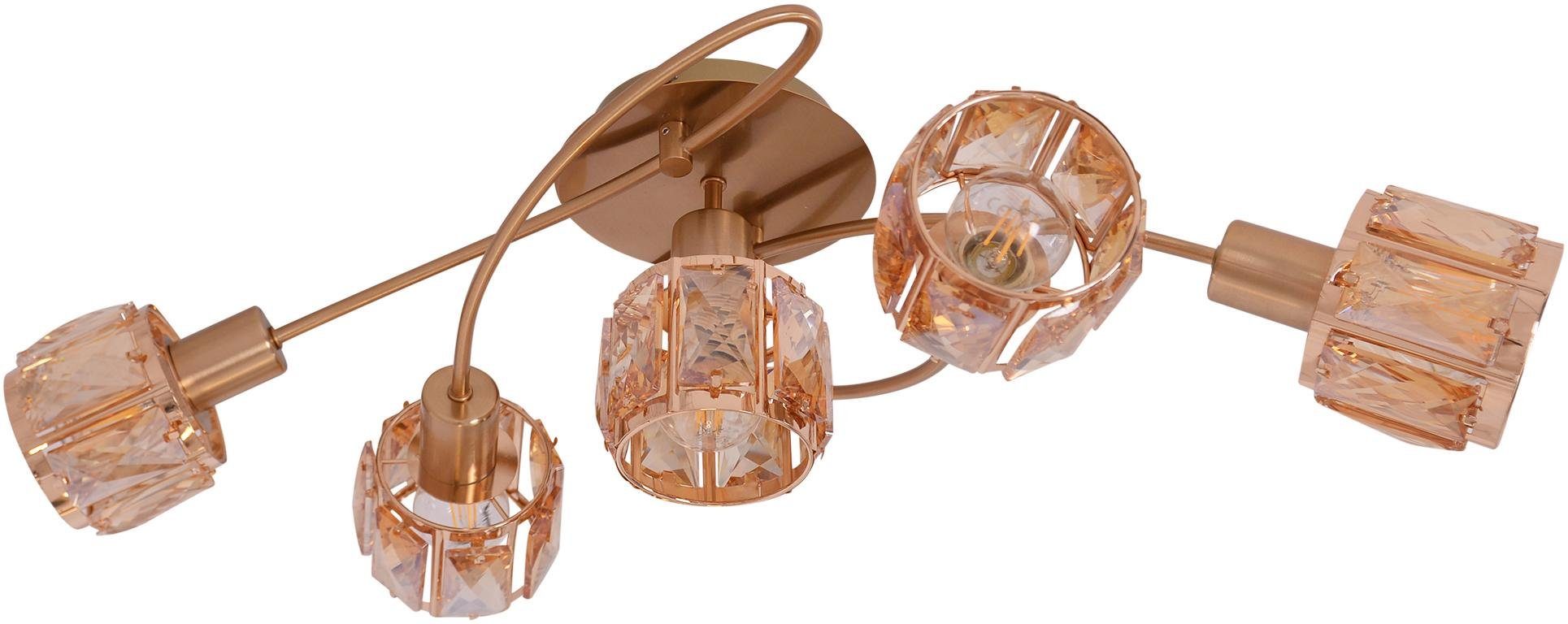näve LED Deckenleuchte Josefa, LED wechselbar, Warmweiß, 5 flammig Deckenleuchte, 5xE14 max.40W, Material: Metall(Eisen) Glas