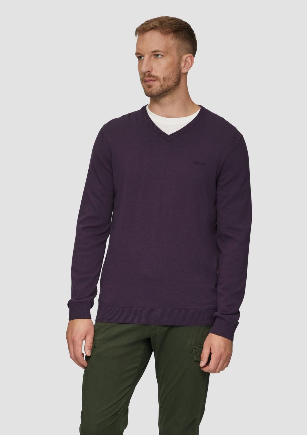 s.Oliver Strickpullover Strickpullover mit Logo-Stickerei Logo günstig online kaufen