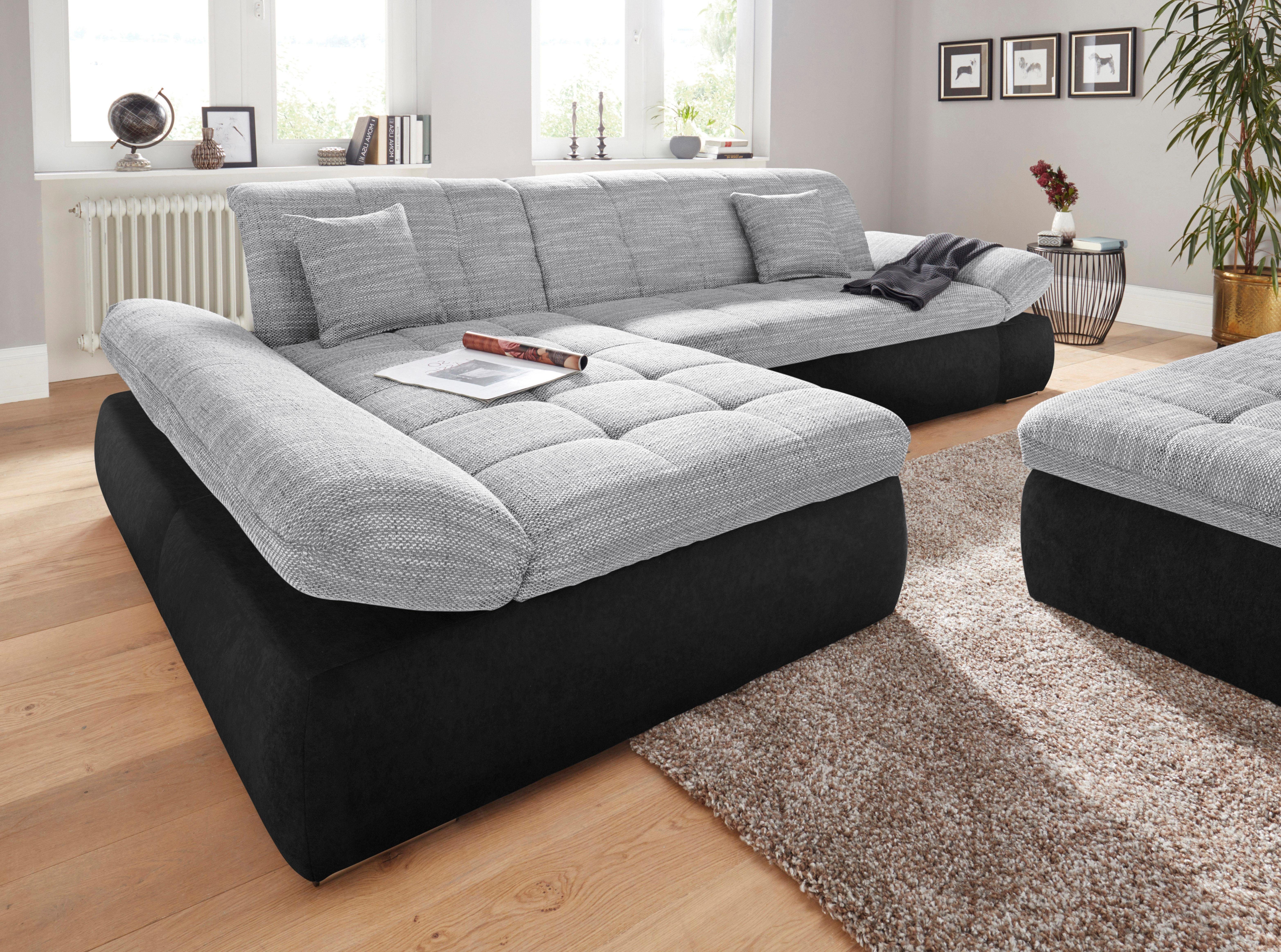 DOMO collection Ecksofa PB MORIC wahlweise mit Bettfunktion + Armteilverstellung, L-Form, im XXL-Format, B/T/H:300/172/80 cm, feine Steppung – Bild 4 von 5