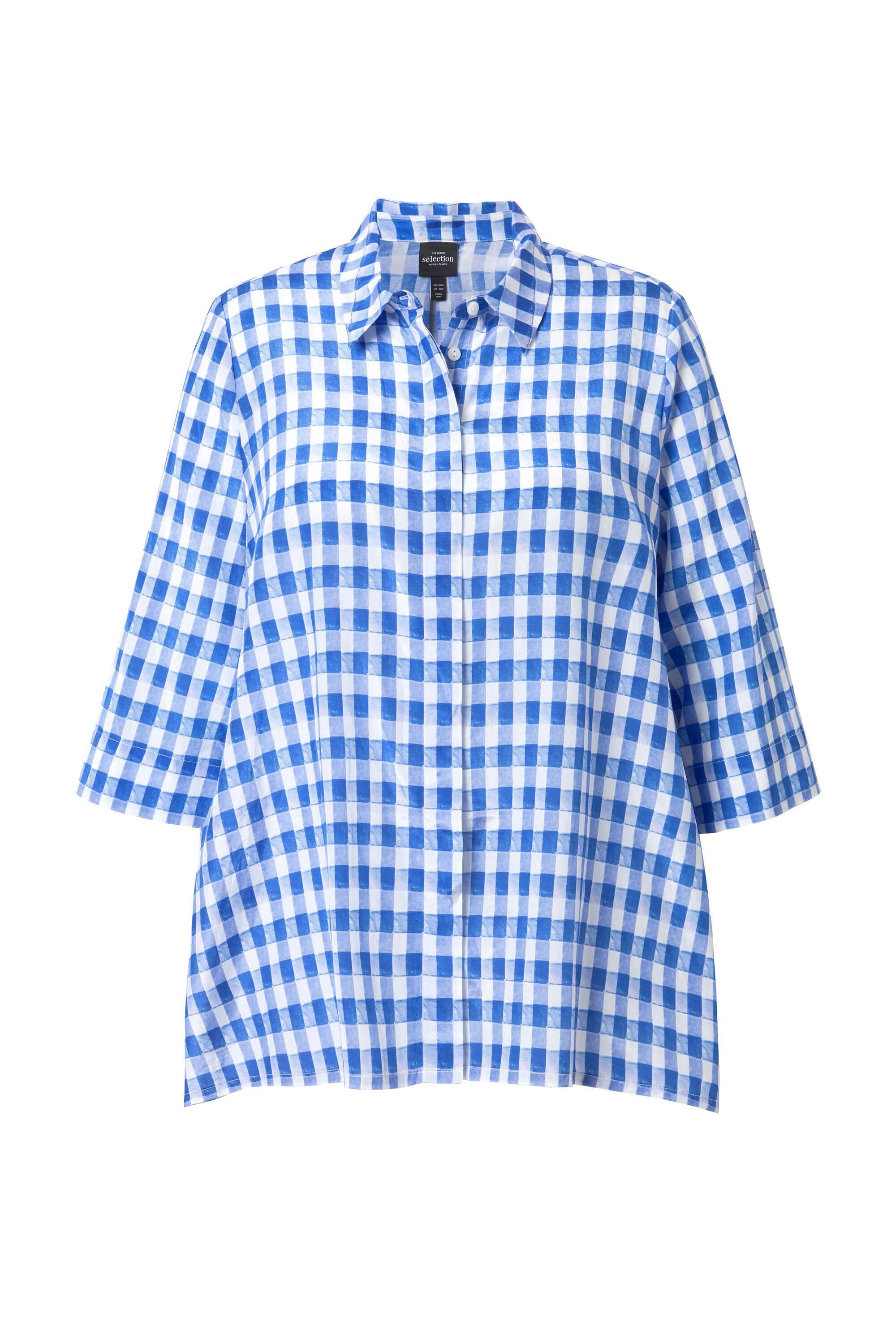 Ulla Popken Hemdbluse Karobluse Zipfelsaum Oversized günstig online kaufen