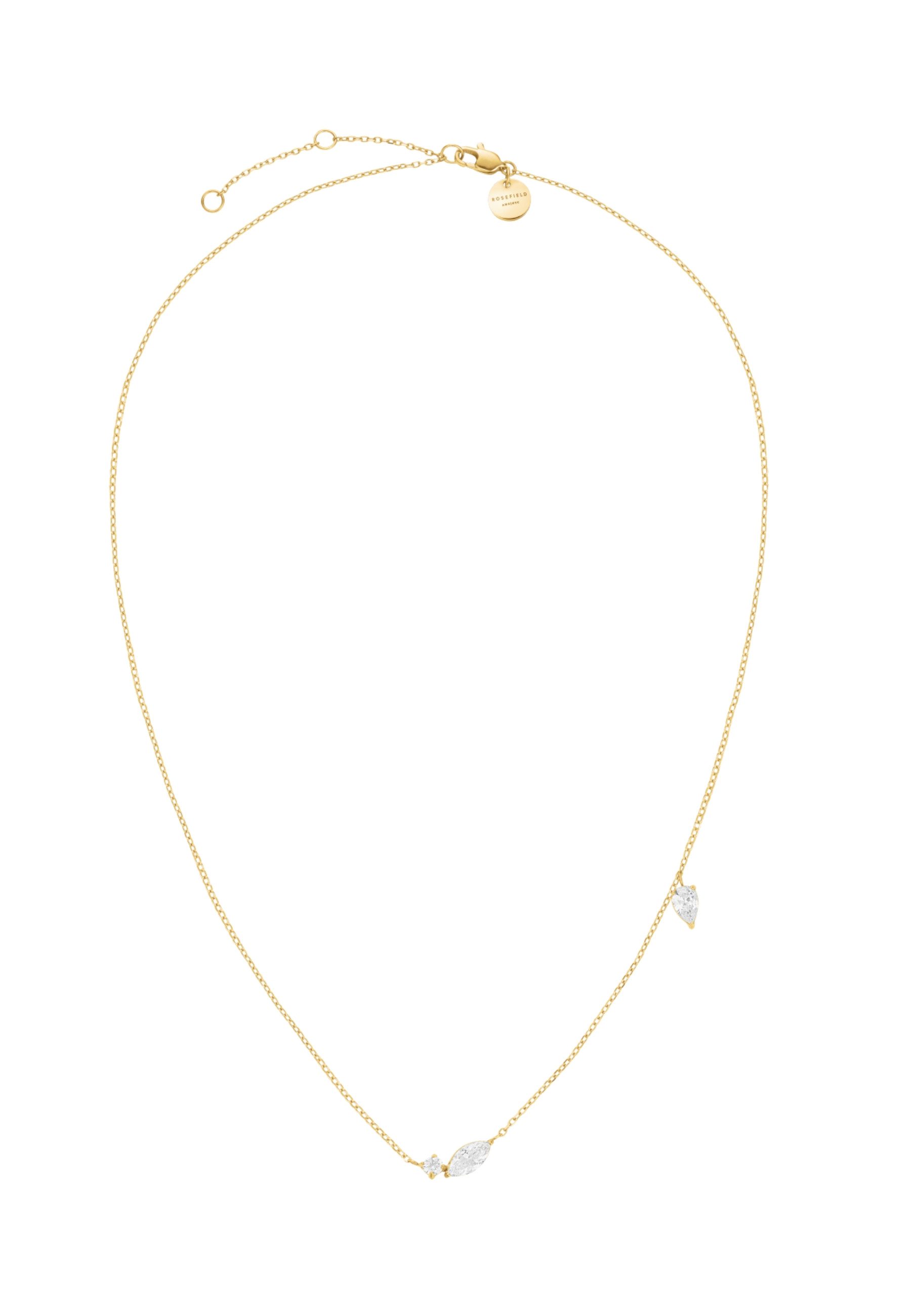 ROSEFIELD Edelstahlkette ROSEFIELD Gemischte Kristall Halskette für Damen Goldfarben