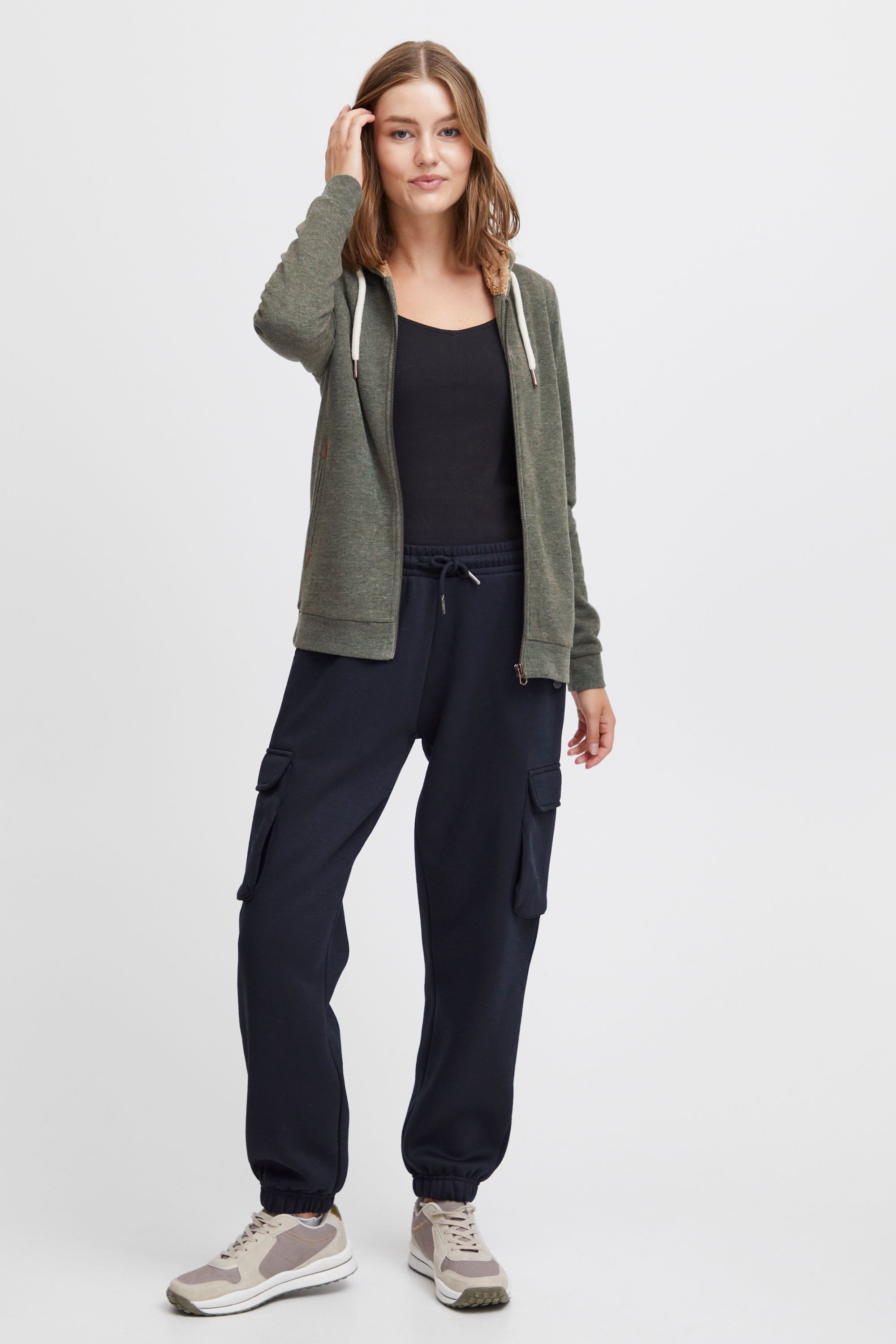 OXMO Kapuzensweatjacke OXVicky Pile Sweat Zip-Hoodie Sweatshirtjacke mit Te günstig online kaufen