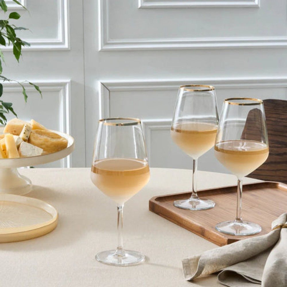 Glas Karaca Jasmine 490 ml 3-teiliges Kelchglas Weinglas Weingläser Set