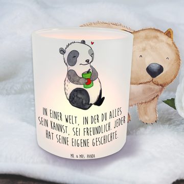 Mr. & Mrs. Panda Windlicht Panda Depression - Transparent - Geschenk, Windlicht Glas, affektiven (1 St), Hochwertiges Material