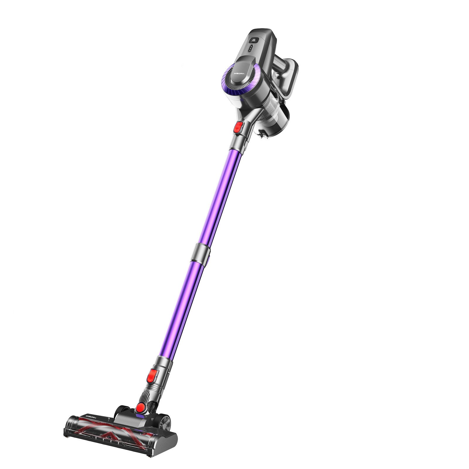YISORA Akku-Hand-und Stielstaubsauger Ultraleichter Staubsauger Kabellos, Vacuum Cleaner Handstaubsauger, Akku Staubsauger, Ultraleichter 6 in 1 Staubsauger kabellos beutellos, Handstaubsauger Stielstaubsauger für Teppichen, Hartboden, Tierhaare, 4 LED-Leuchten