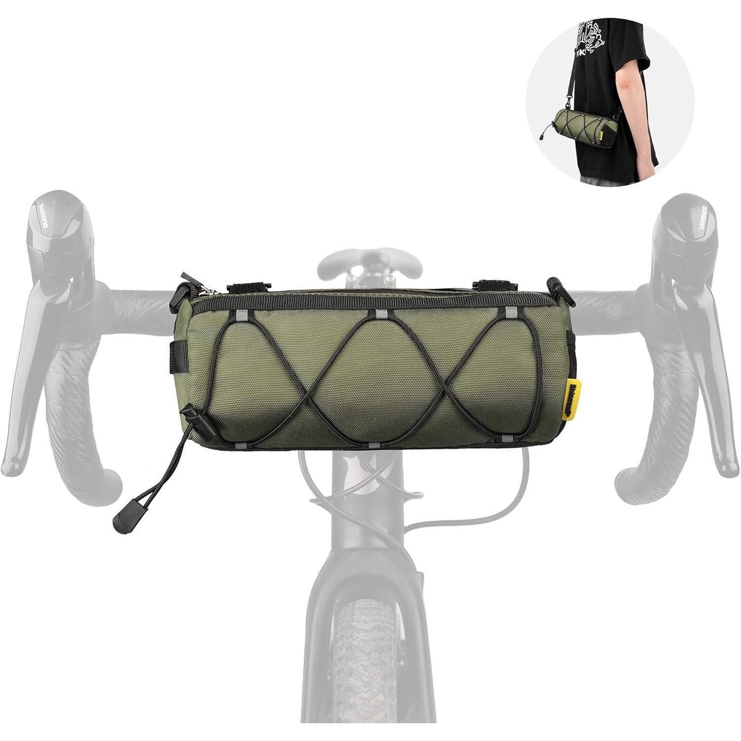 LuxusKollektion Lenkertasche Lenkertasche Fahrradtasche Schultergurt Rennrad Mountainbike Grün