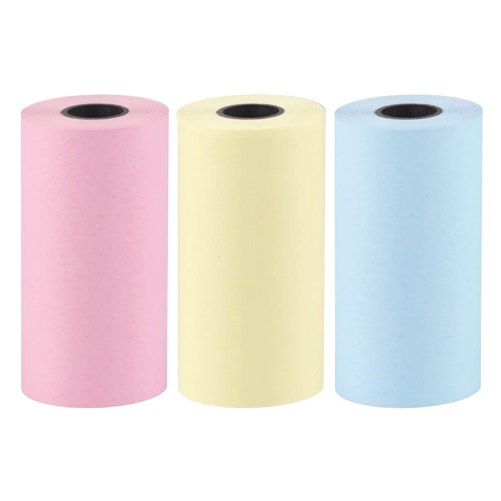 Hurtel Druckerpapier Thermopapier Druckerrollen, Thermopapier, 3 Farben, tintenlos