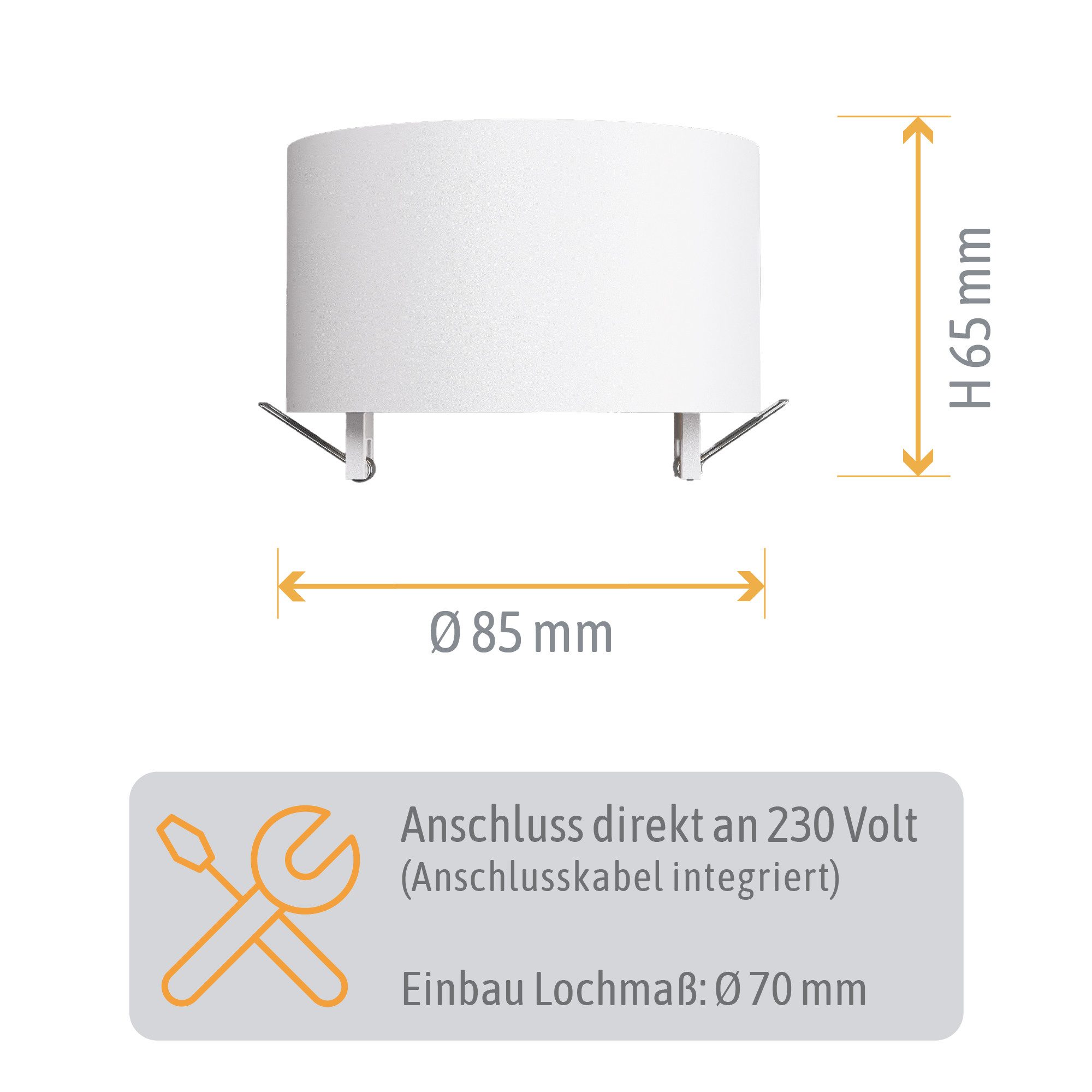 SSC-LUXon LED Aufbaustrahler BAHIO LED Aufbauspot weiß gold 6W dimmbar 3CCT Downlight, Neutralweiß, Warmweiß, Tageslichtweiß – Bild 5 von 5