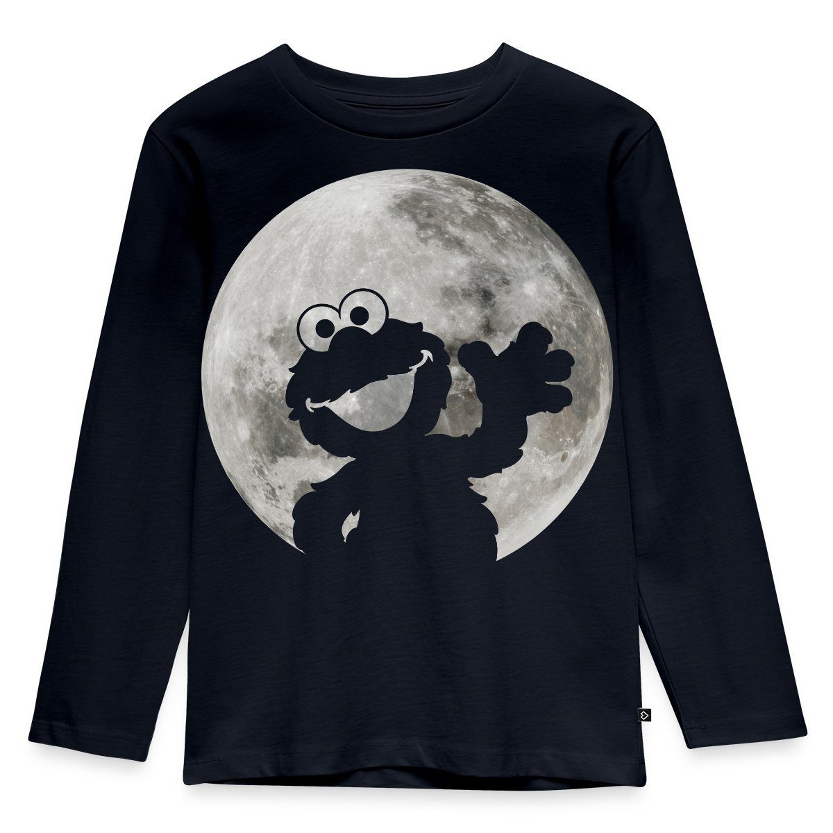 T-Shirt Sesamstraße Elmo Im Vollmond Kinder Premium Langarmshirt