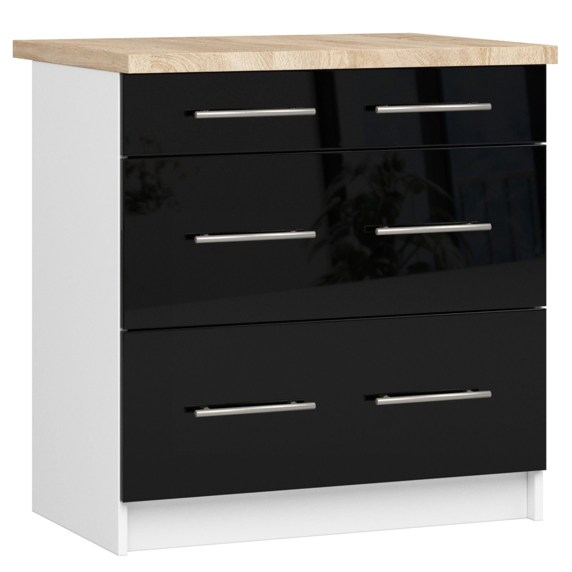 Raumhirsch Furniture Unterschrank Moderner Küchenunterschrank - 3 Schubladen - Küchenmodul (viele Farbvarianten, Maße 60 x 80 x 46 cm) - Hochwertig & stabil