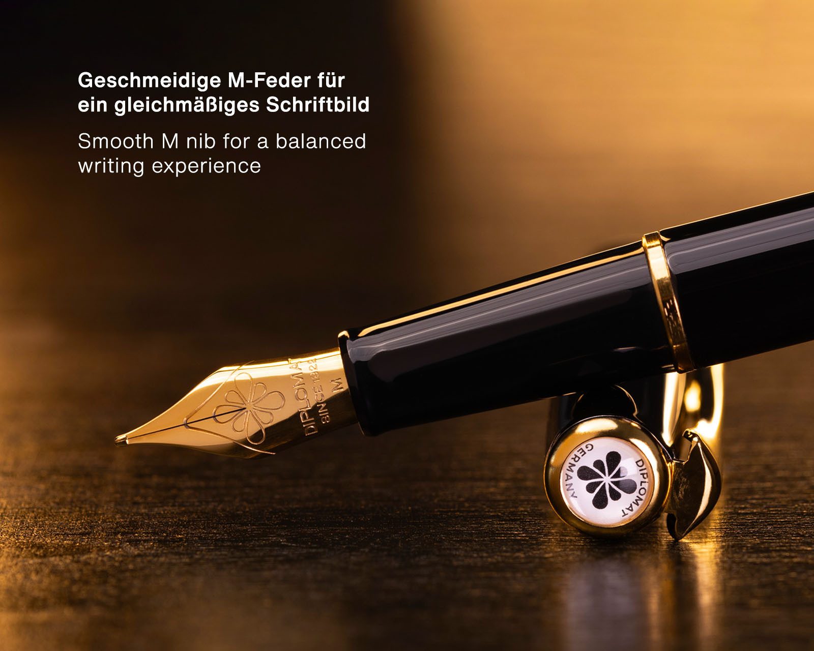 DIPLOMAT Füllhalter Füllhalter Traveller lack schwarz gold, Stärke M