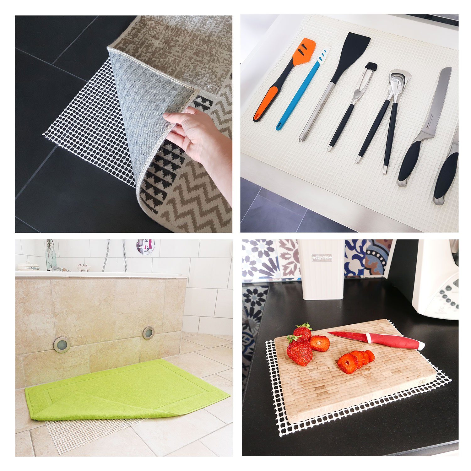 ZOLLNER Antirutsch Teppichunterlage, 60 x 120 cm, 100% Polyvinylchlorid (PVC)