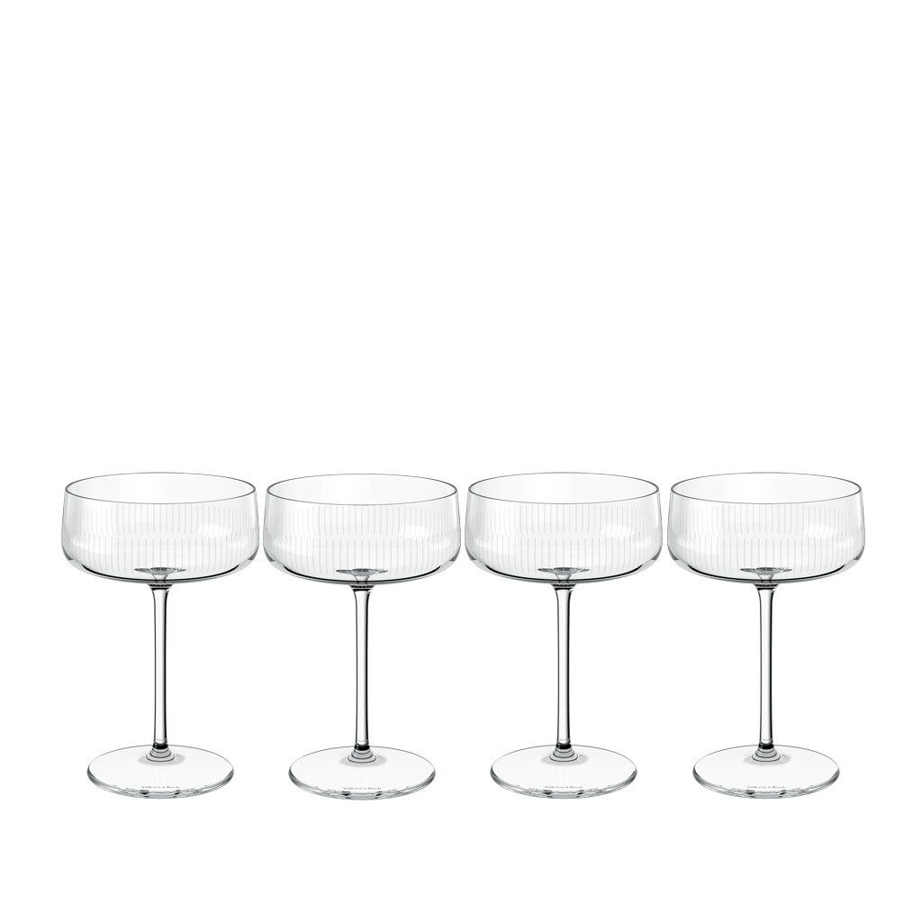Villeroy & Boch Sektglas Afina Sekt-/Champagnerschale, 4 Stück 166mm, 4-tlg., Glas, Kristallglas, 4 Stck, spülmaschinenfest, Made in Germany