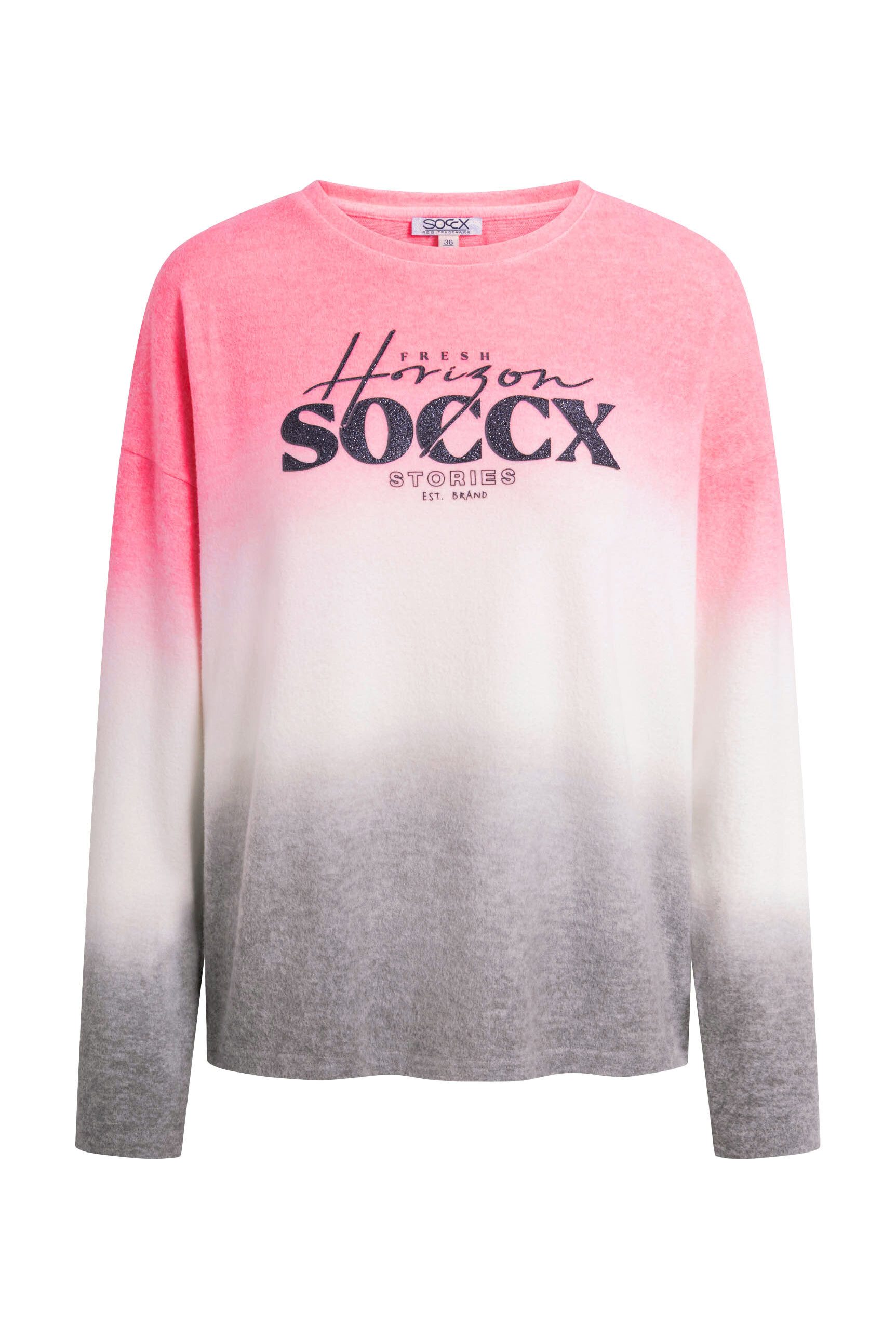 SOCCX Rundhalspullover mit Farbverlauf günstig online kaufen