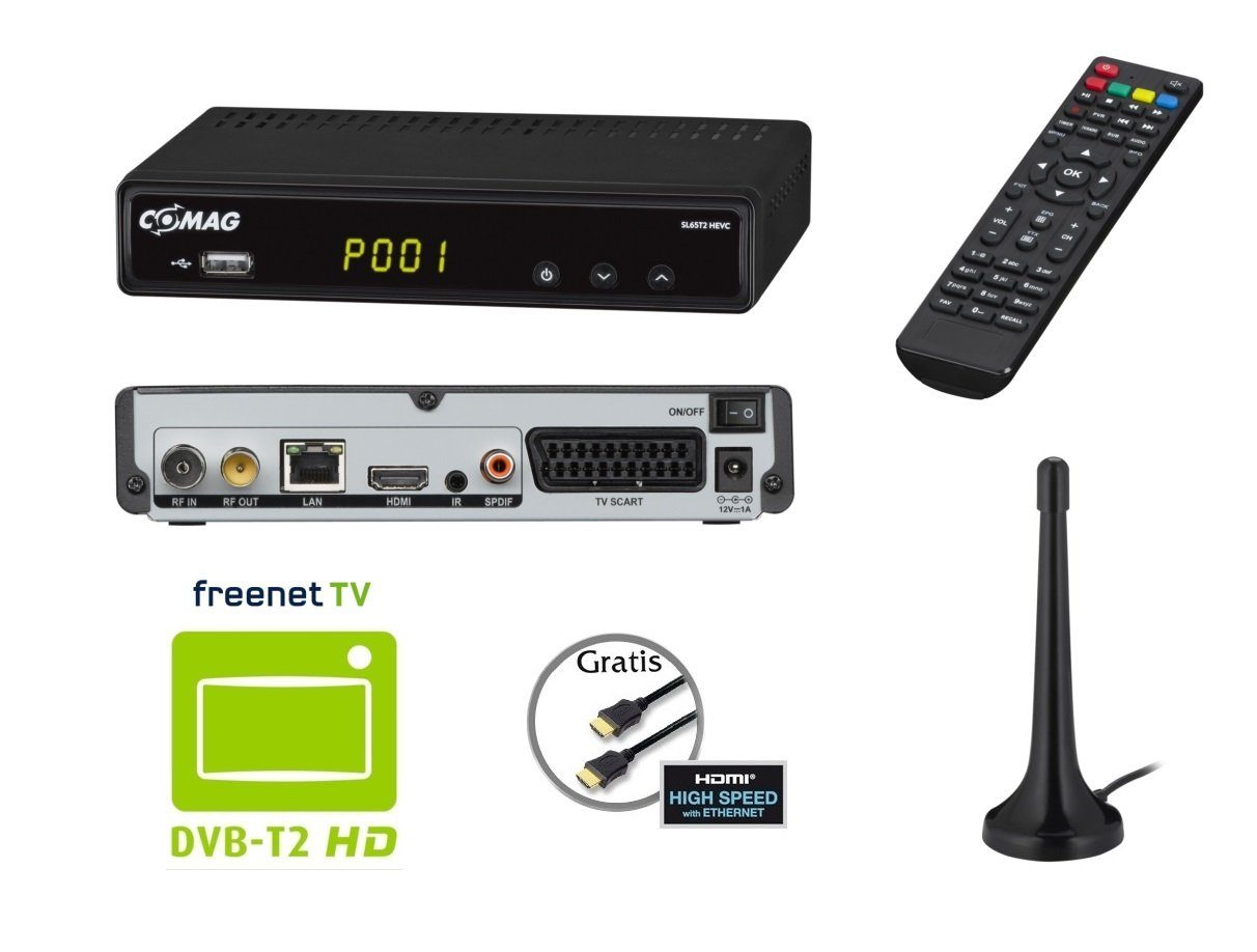 COMAG SL65T2 FullHD HEVC DVBT/T2 Receiver (H.265, HDTV, HDMI, Irdeto DVB-T2 HD Receiver