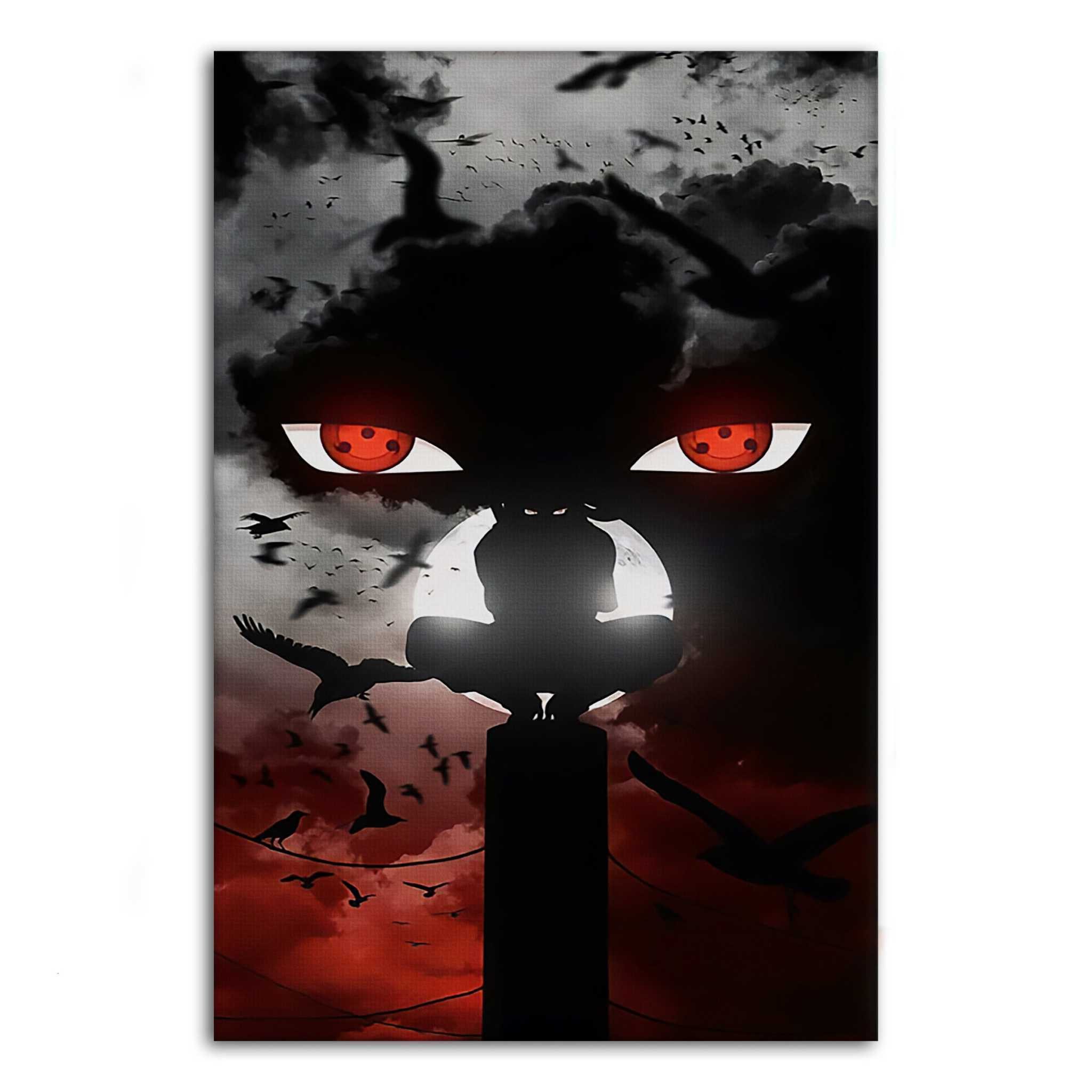 Wanddekoobjekt Itachi's Bloody Night - Anime Leinwandbild