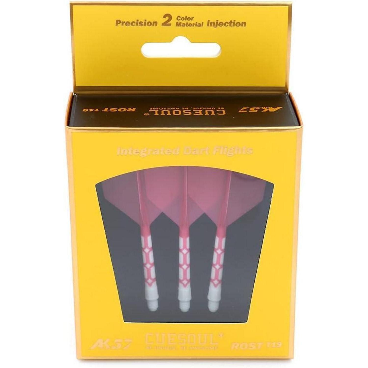 LuxusKollektion Dartpfeil Dartschaft T19 rosa Flug und weißer Schaft 1 L-74mm-große Flügelform
