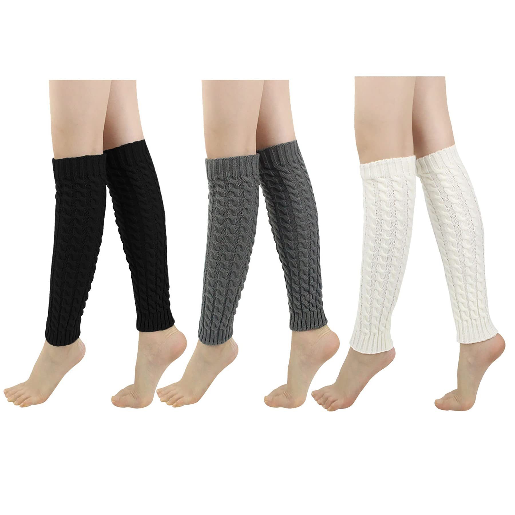 Beinstulpen Stricken Ballett (3paar, POCHUMIDUU - Beinstulpen Stulpen Stulpen Yoga Beinwärmer Legwarmer 6-St) Damen Socken,Gestrickt 3paar