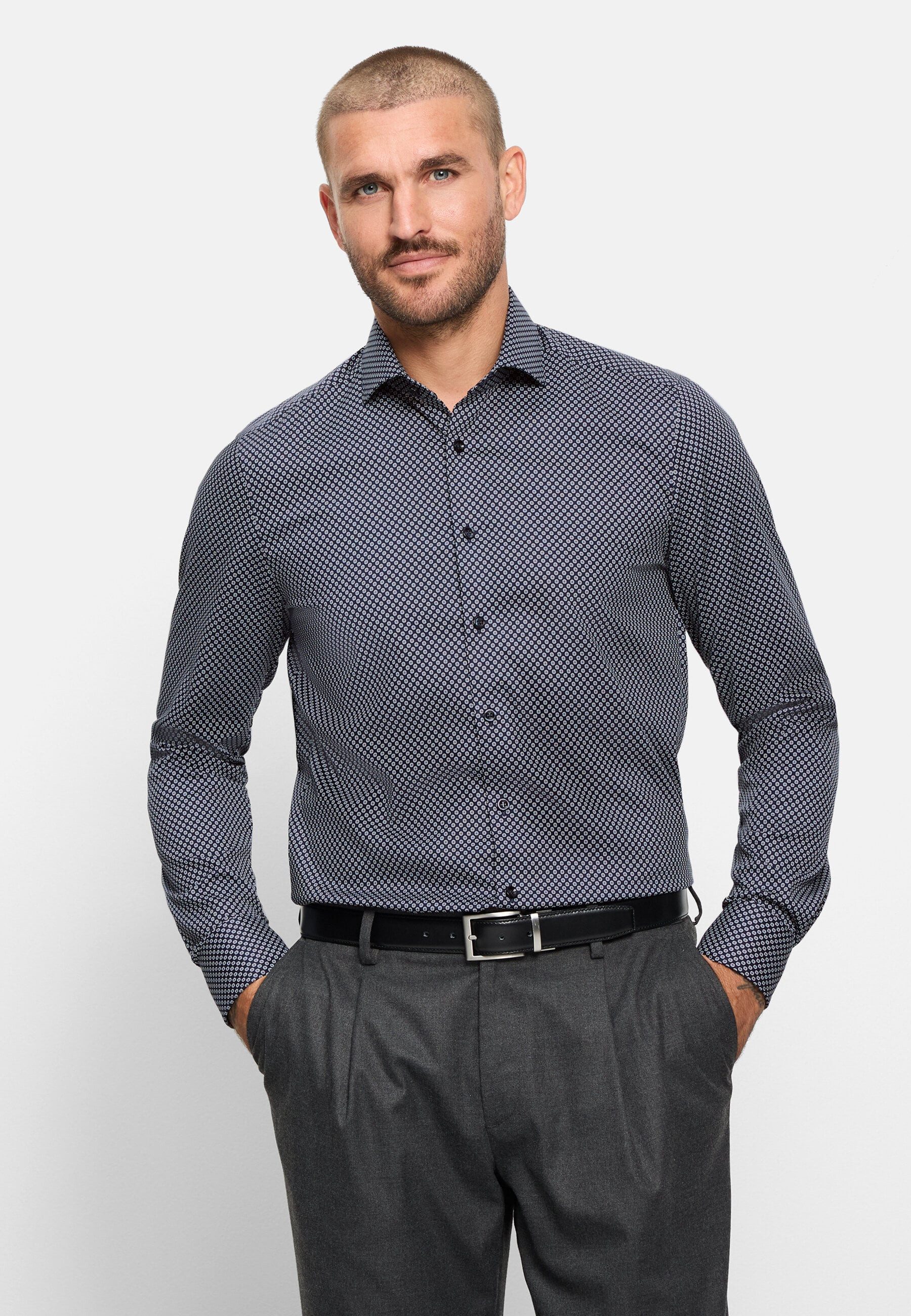 OLYMP Businesshemd OLYMP Level Five, Body Fit, Royal Kent mit extra langem Arm
