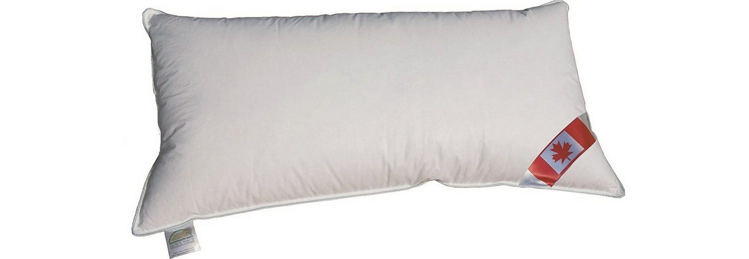 Kopfkissen, »Daunenkissen 3Kammer Kissen 40x80 cm Xclusive neue Canada Daunen Federn mit Biese