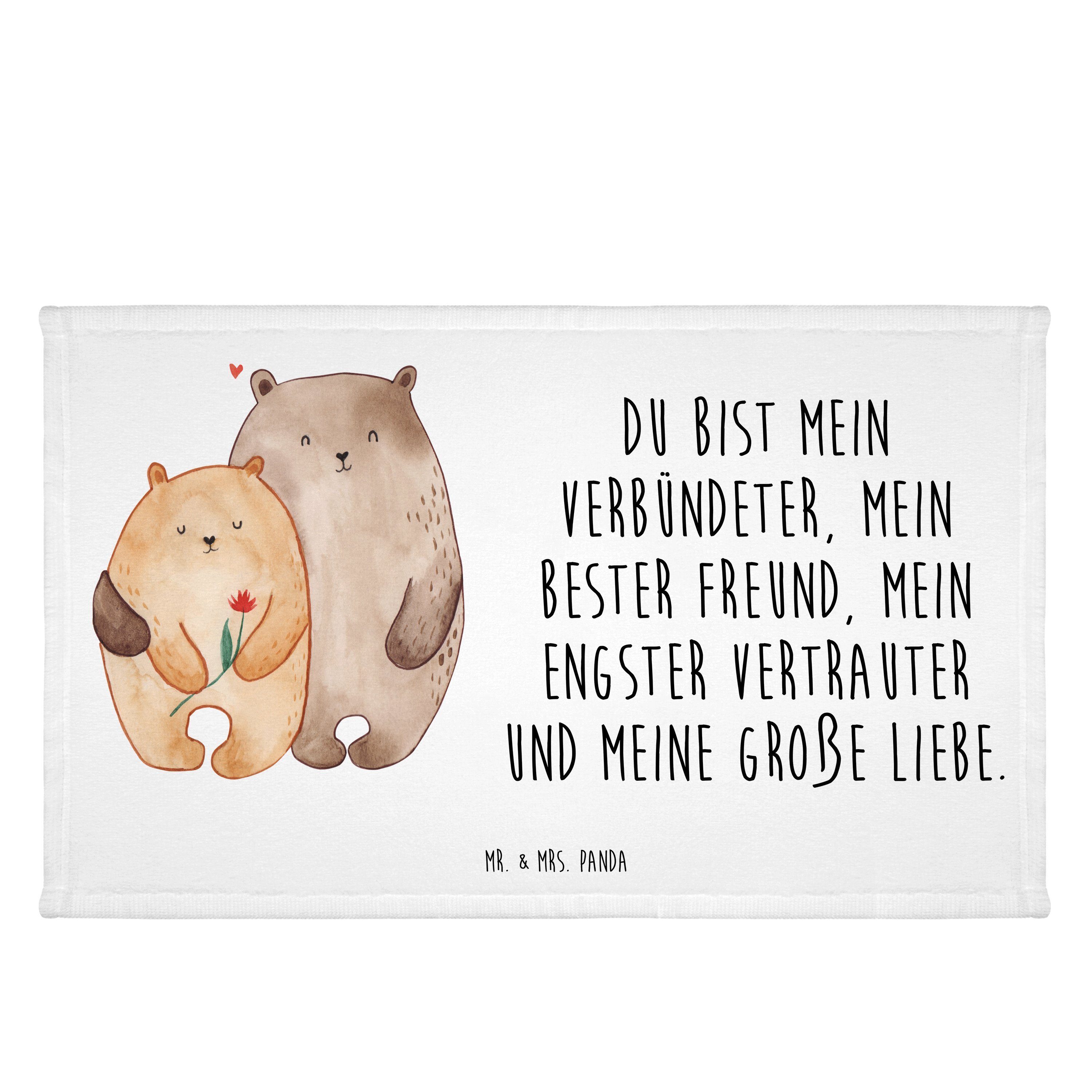 Mr. & Mrs. Panda Handtuch Bären Liebe - Weiß - Geschenk, Heiraten, Geschenk Hochzeit, Kinder Ha, (1-St)
