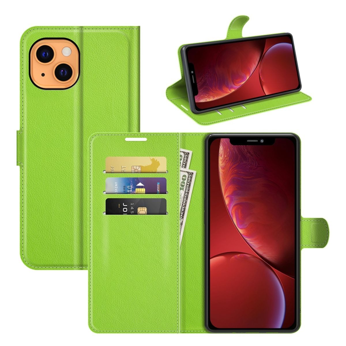 König Design Handyhülle Apple iPhone 13, Schutzhülle Schutztasche Case Cover Etuis Wallet Klapptasche Bookstyle