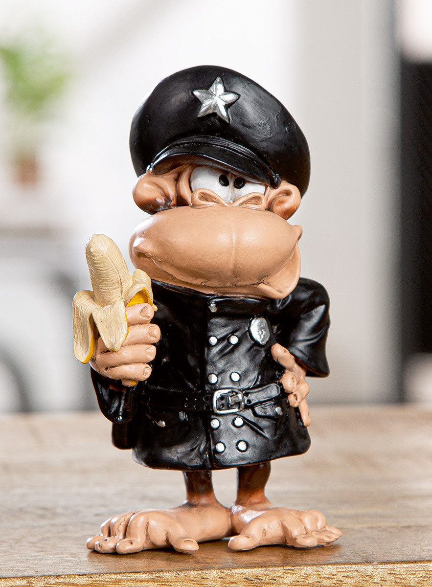 MF Comicfigur Officer Banana Affenfigur Polizist mit Banane Deko Schwarz Braun (1 St)