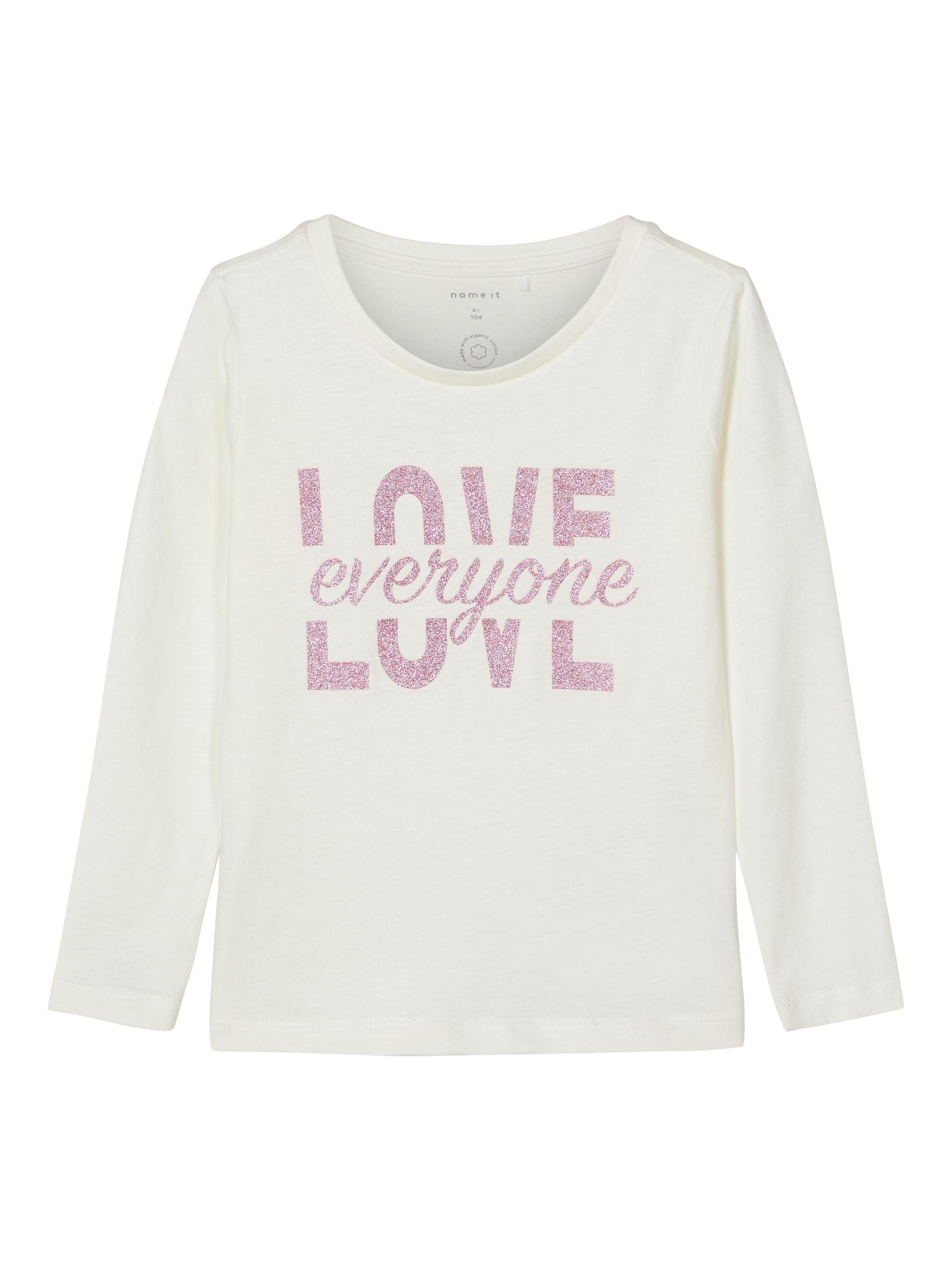 Name It Longsleeve Name It langarm Grafikprint aus mit Frontprint Mädchen (1-tlg) Oberteil reiner Baumwolle, mit