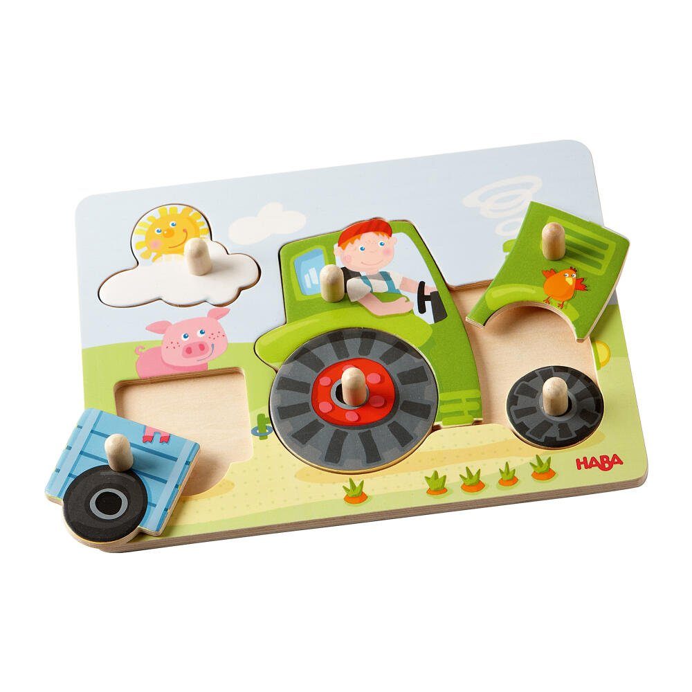 Haba Puzzle Greifpuzzle Peters Traktor, 6 Puzzleteile