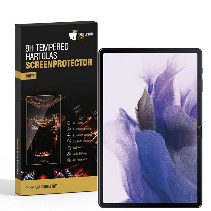 Protectorking Schutzfolie 3x 9H Panzerglas für Samsung Galaxy Tab S7 FE (3-Stück 1-Set) Hochwertiger und passgenauer FULL COVER 9H Tempred Panzerglas. Matt ANTI-REFLEX entspiegelt