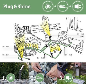 Paulmann LED Einbauleuchte Plug&Shine, LED fest integriert, Warmweiß, LED-Modul, 12W IP65 230V 3000K Alu Grey